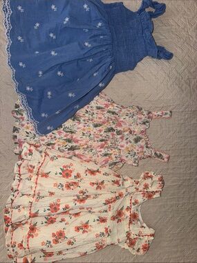 Girls Blue Embroidered Sundress